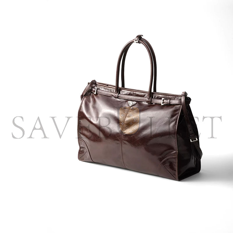 Pra*a bonnie leather tote bag 1ba439 (42*30*12cm)